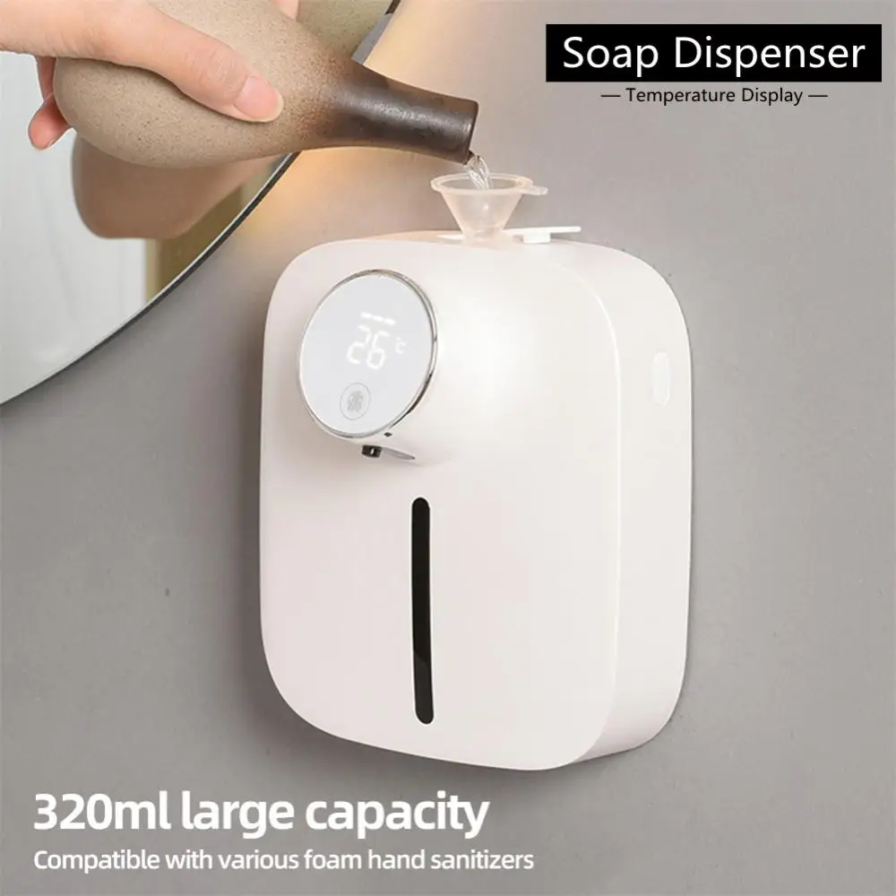 

Automatic Soap Dispenser Temperature Display Liquid Foam Soap Dispensers Rechargeable Bathroom Kitchen Hand Sanitizer Machine