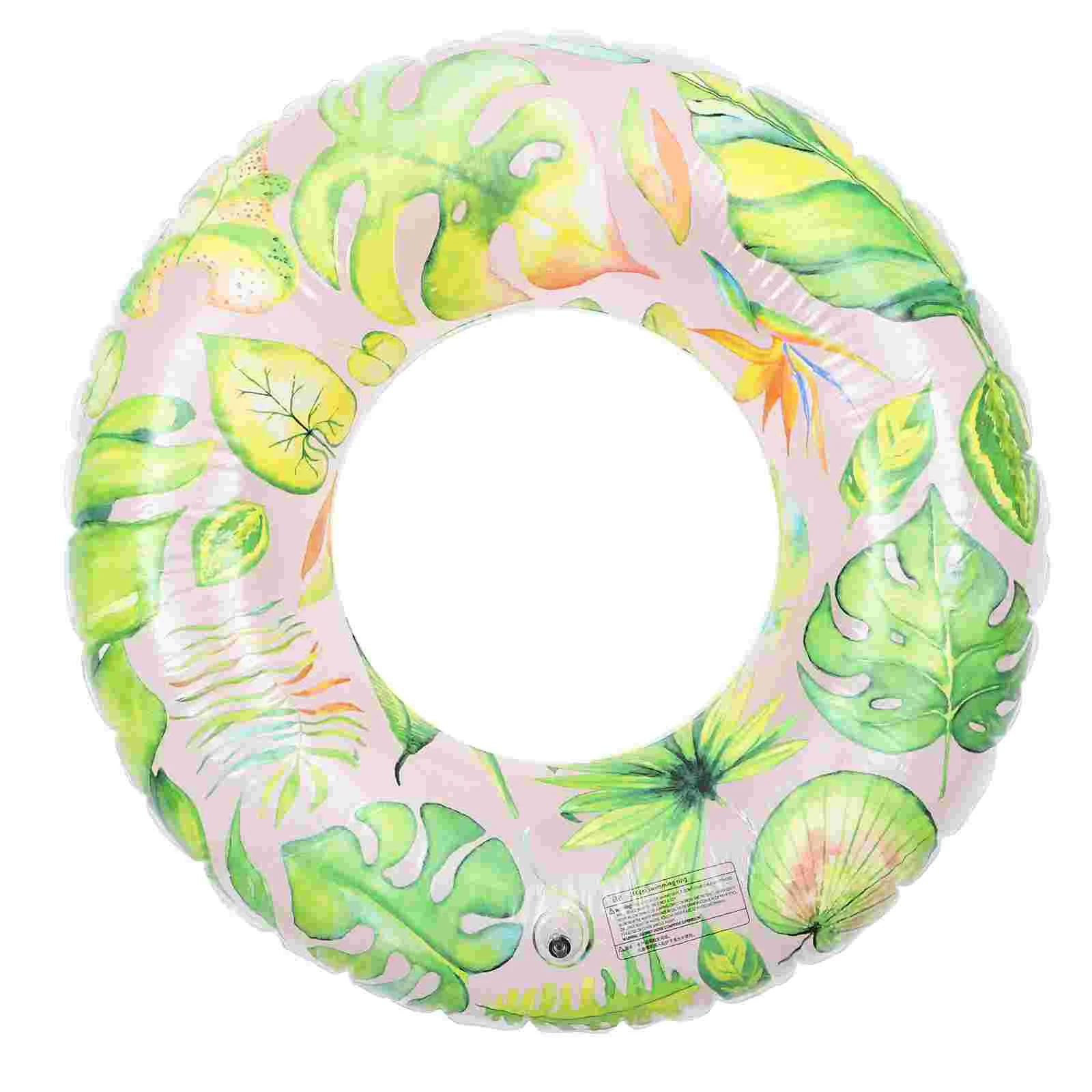 

Inflatable Pool Float Ring Leaves Pattern Swim Ring Pool Raft Adult Pool