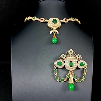 moroccan wedding jewelry crown brooch algerian bridal head chain ladies crystal jewelry arabian robe pin party favor