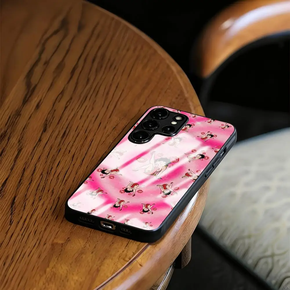 Фото Милый чехол для телефона с дизайном Бетти Буп для Samsung S26 S25 S24 S23 S22 S21 S20 Plus Ultra Note20, стеклянный магнитный чехол №2