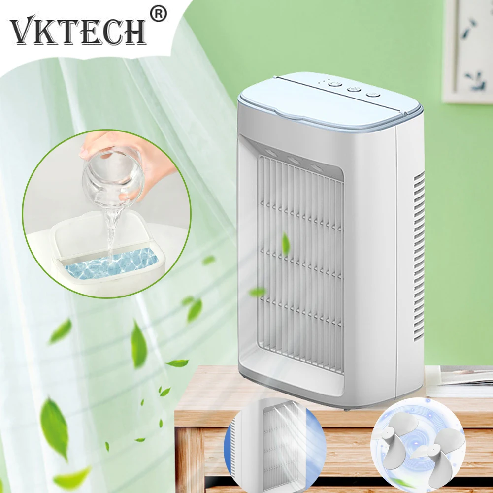

Mini Portable Air Conditioner USB Water Cooling Desktop Air Cooler Fan Humidifier 3-speed Purifier for Home Room Office