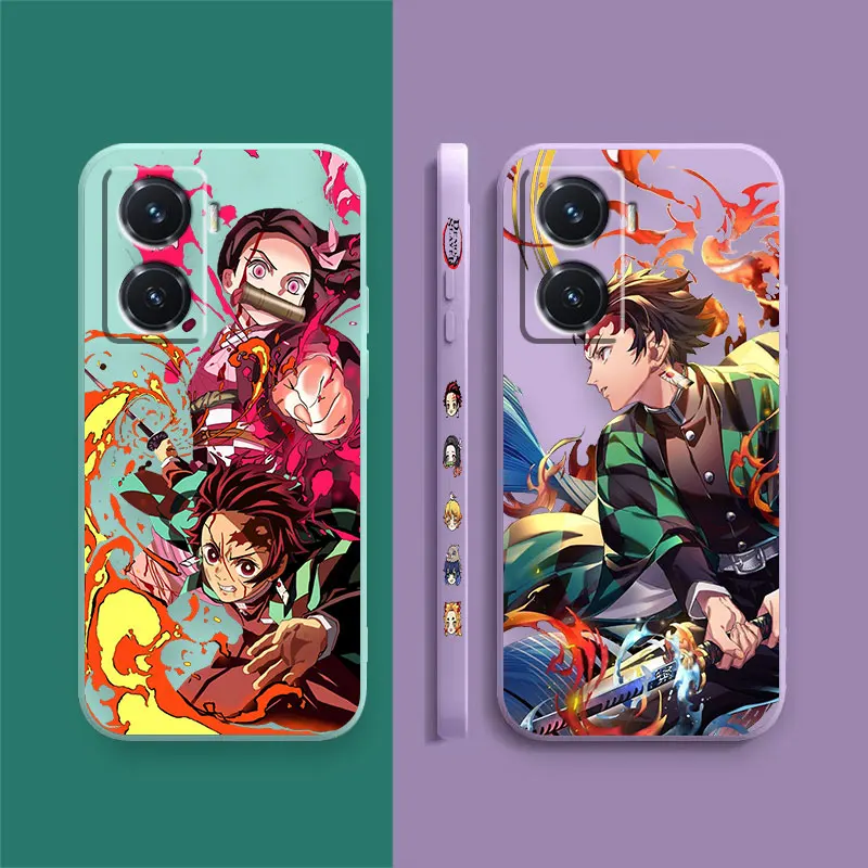 Demon Slayer Kamado Nezuko Cartoon Case For VIVO Y55S Y31 Y33S Y55 Y35 Y51S Y52S Y53S Y66 Y73S Y77 Y85 Y93 Case Funda Shell Capa