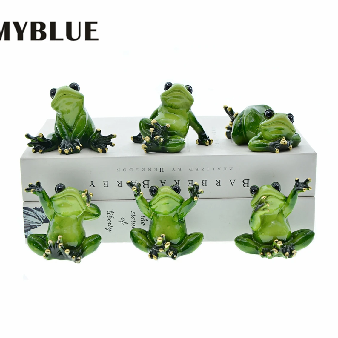 MYBLUE Artifical Reisn Frog Figures Statue Sculpture Decorative Things For Garden Home Room Flower Pot Aquarium Decoration