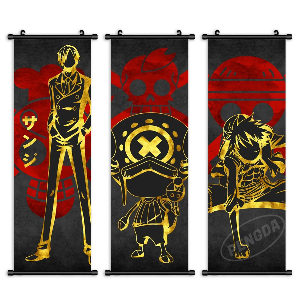 

Canvas Home Decorative Hanging Painting Anime One Piece Posters Pictures Wall Art Scroll Luffy Background Aesthetic Room Decor