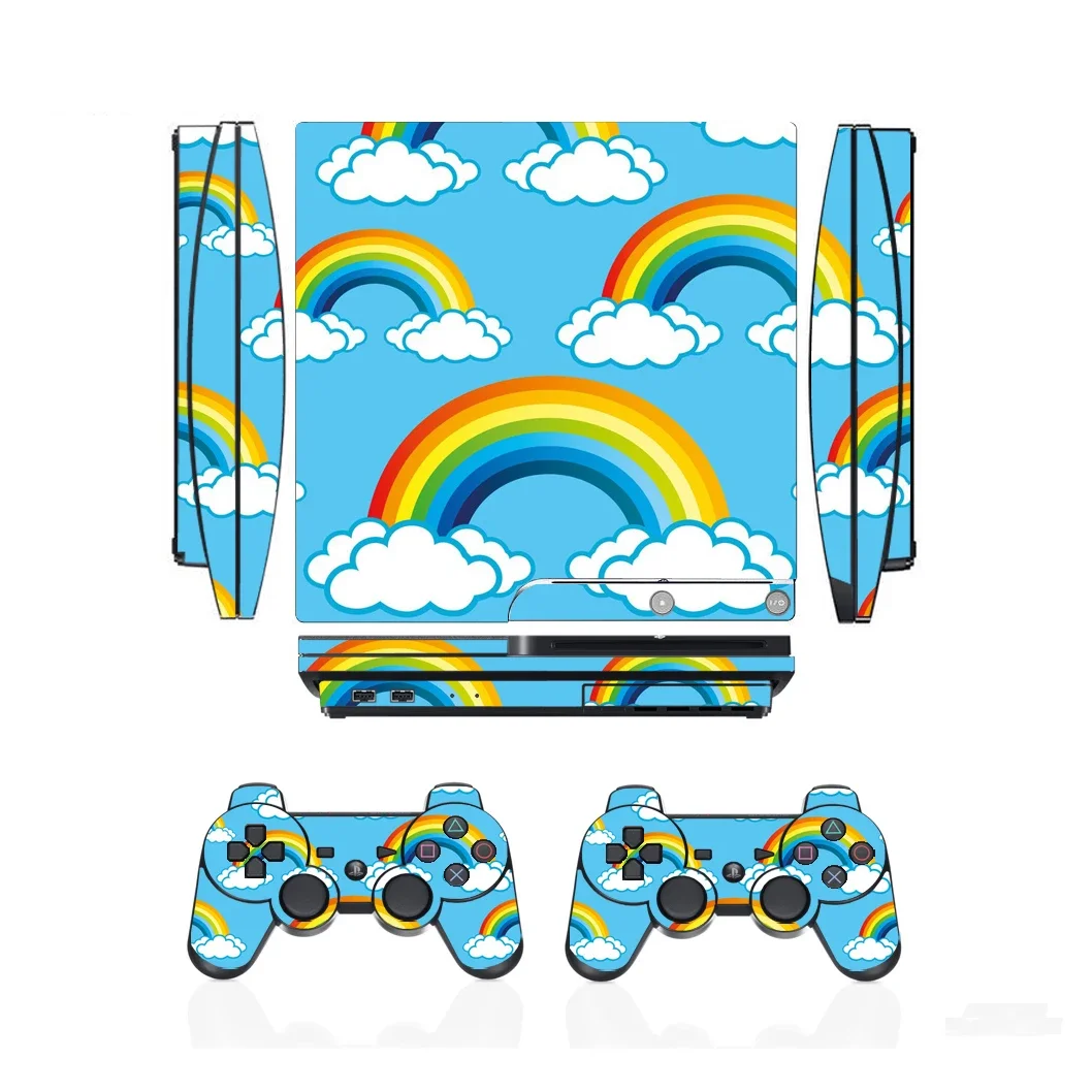Виниловая наклейка для Sony PS3 Slim COOL COLOUR Rainbow 3452