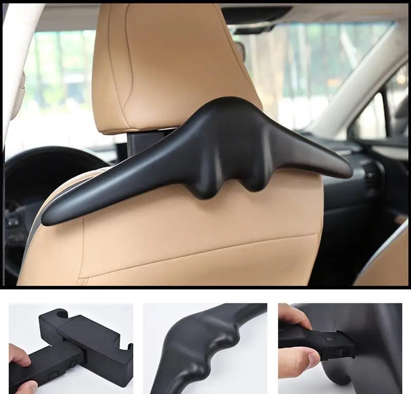 

Back Seat Coat Hanger Clothes Hanger Car Headrest Hanger Coat Rack Compact Multifunctional Car Hanger For Umbrella Coat Bags