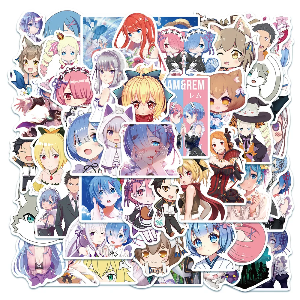 

50 шт., аниме-наклейки «Re Zero Start Life In other World»
