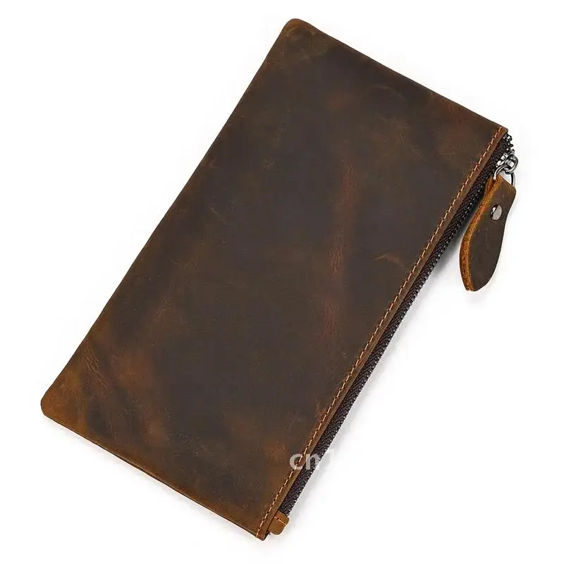 Luufan кожаный мужской кошелек-клатч из натуральной кожи на молнии деловая мужская