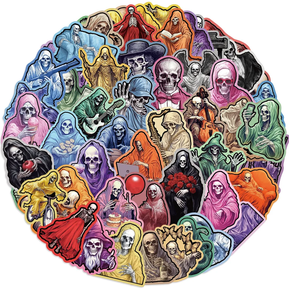 10/50 шт. яркие наклейки Человек-Череп