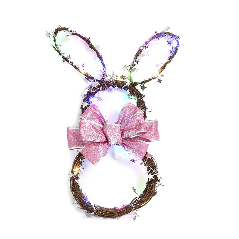 

Easter Bunny Spring Wreath Blossom Rabbit Garland Artificial Wreaths For Front Door Decor