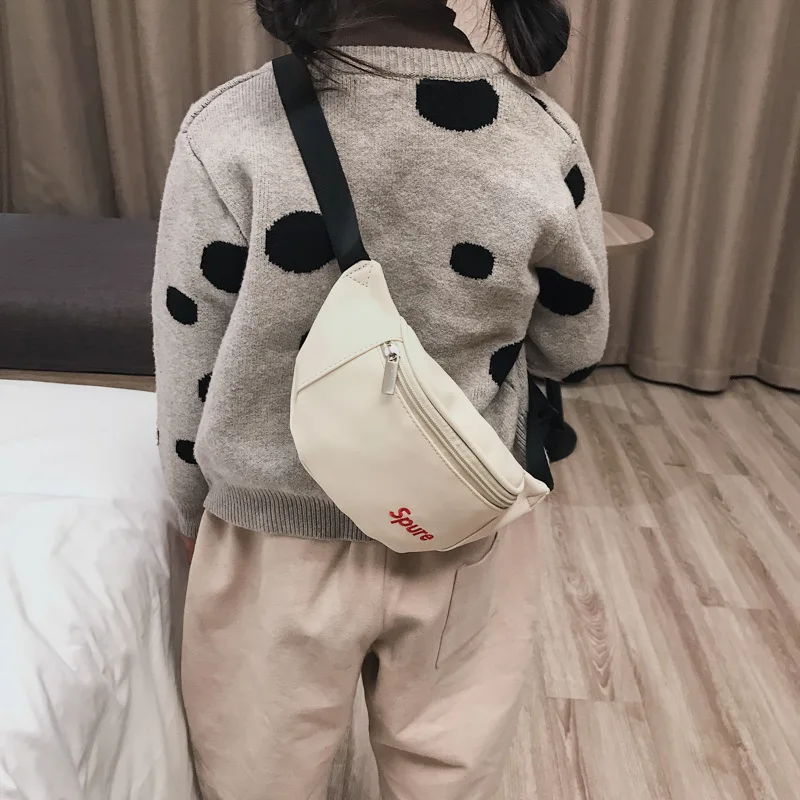 Cartoon Cute Kids' Shoulder Bag PU Leather Small Backpack Trendy Chest bag for Kids Dumpling Wrap Water Resistant waist bag