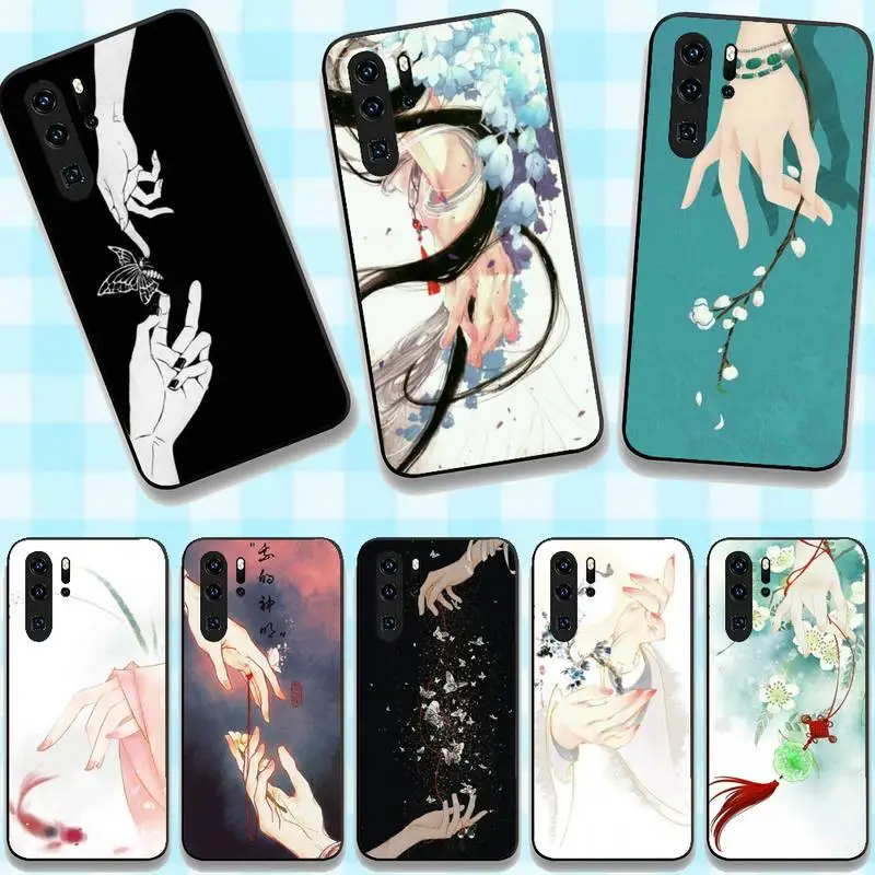 

Hands Of Pretty Manga Girl Phone Case For Huawei G7 G8 P7 P8 P9 P10 P20 P30 Lite Mini Pro P Smart Plus Cove Fundas
