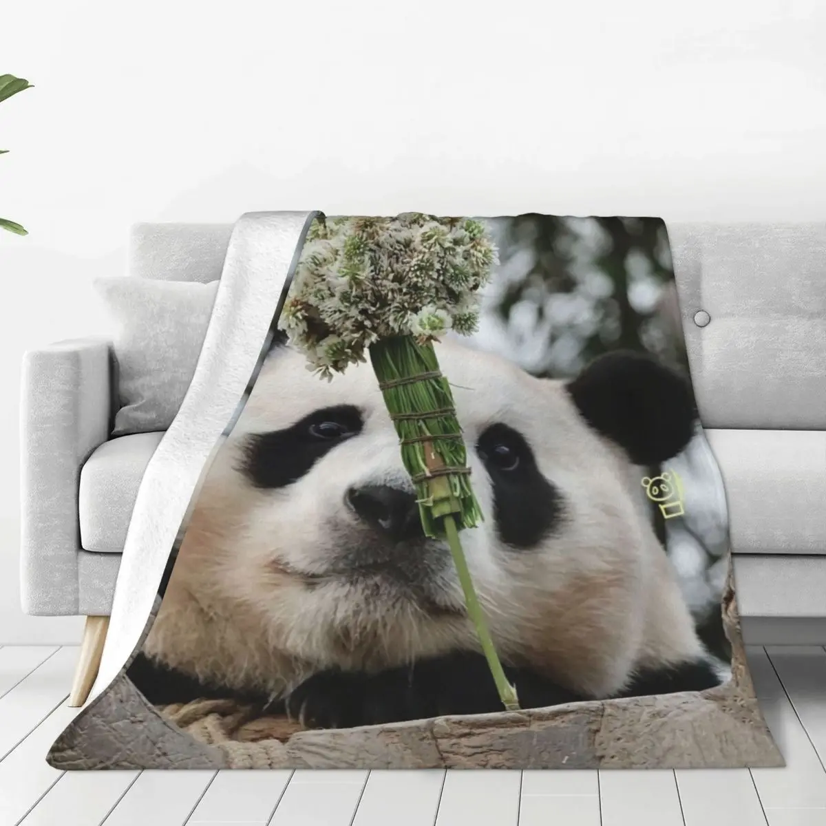

Fubao Aibao Panda Fu Bao Blanket Winter Warmth Flannel Fleece Throw Blankets for Bedroom Travel Camping