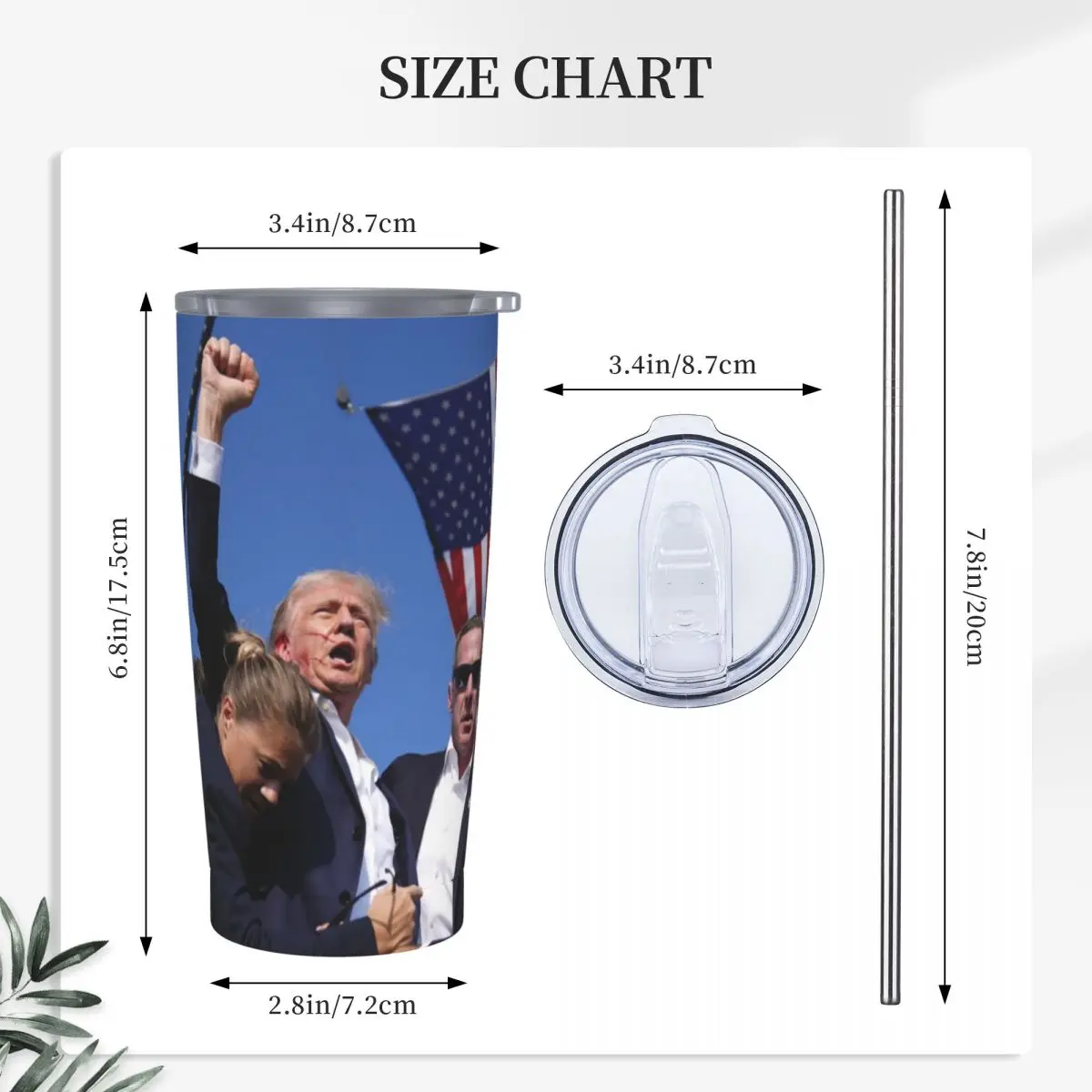 2024 Трамп ралли стрельба стакан Дональд выстрел чашки из нержавеющей стали