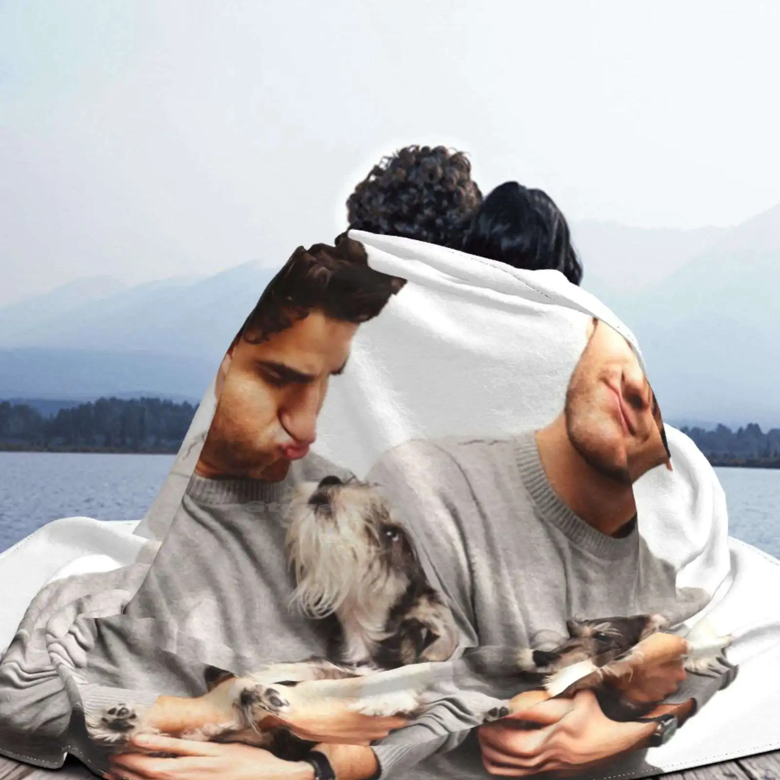 Одеяло Darren Criss Holding A Puppy мягкое теплое дорожное портативное одеяло Blaine Anderson Glee Dog