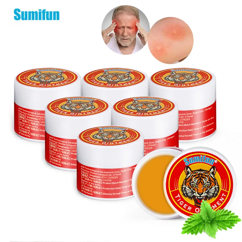 

5Pcs Sumifun Tiger Balm Cooling Oil Mosquito Bite Itching Ointment Relieve Headache Dizziness Cold Muscle Pain Relief Plaster
