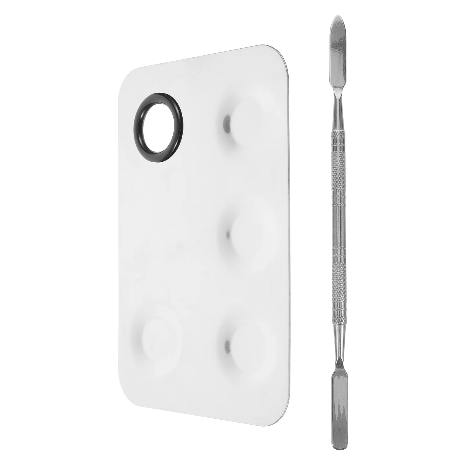

Makeup Palettes Mixing Tray Blending Spatula Tool Stainless Steel Plate