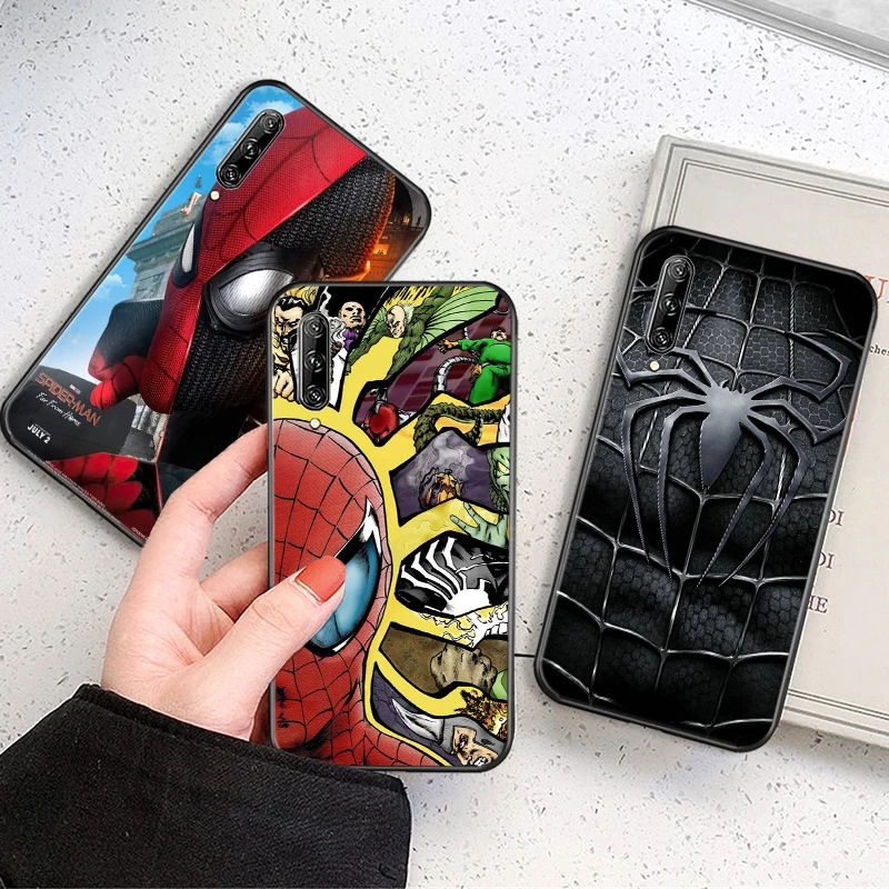 

Spiderman Iron Man Venom Phone Case For Huawei P Smart Z P Smart 2020 P Smart 2021 P Smart 2019 Black Liquid Silicon Cases