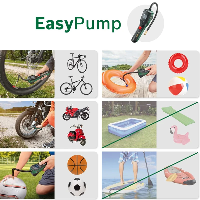 Беспроводной компрессор BOSCH Easy Pump для накачивания шин велосипедов и других устройств, мини-компрессор для кемпинга и активного отдыха на природе, аксессуар для инструментов. (art.: 3920dced37ccc) - 3920dced37ccc
