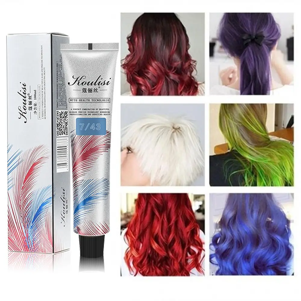 

50/92ML Hair Dye Tint Semi Permanent Hair Coloring Cream 6Colors Hair Care Styling Tools Women/Men Fashion Natural Easy to use