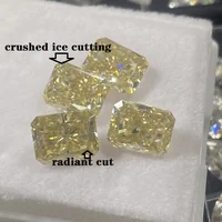 New 7x9mm 3ct Crushed Ice Radiant Cut Yellow Moissanite Stone Loose Diamond  Gemstone For Jewelry Rings Making