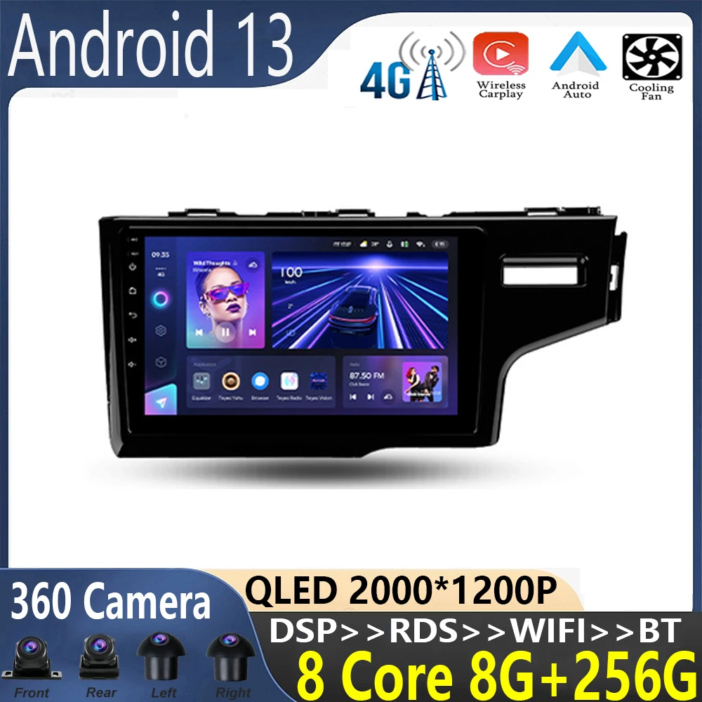 

Автомагнитола для Honda Jazz 3 2015 - 2020 Fit 3 GP GK 2013 - 2020 с правой рукой, мультимедийный видеоплеер, навигация, стерео, GPS