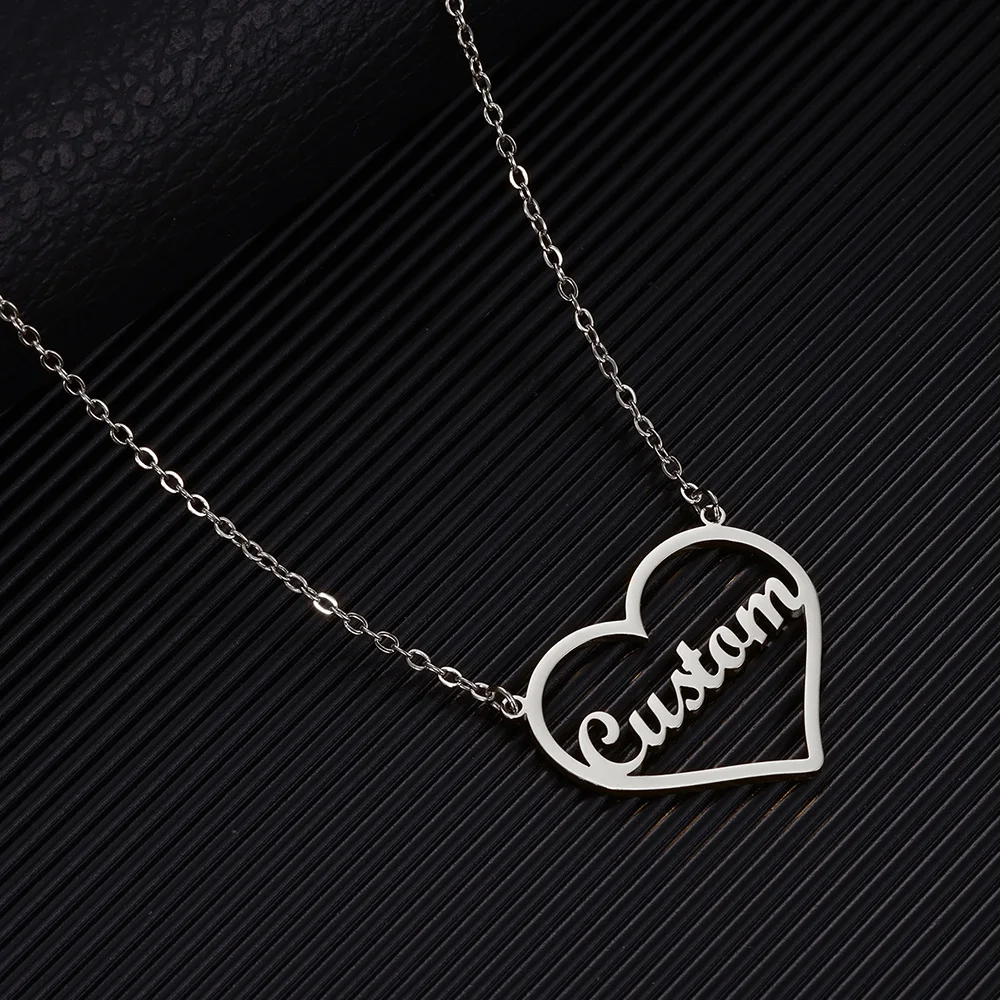 Индивидуальное ожерелье с именем в форме сердца для женщин ювелирные изделия