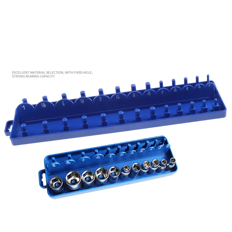 

X37E 1/4" 3/8" Socket Sleeve Storage Bracket Holder Garage Collection Tool Metric Durable Plastic Home Tool Accessories Arrange