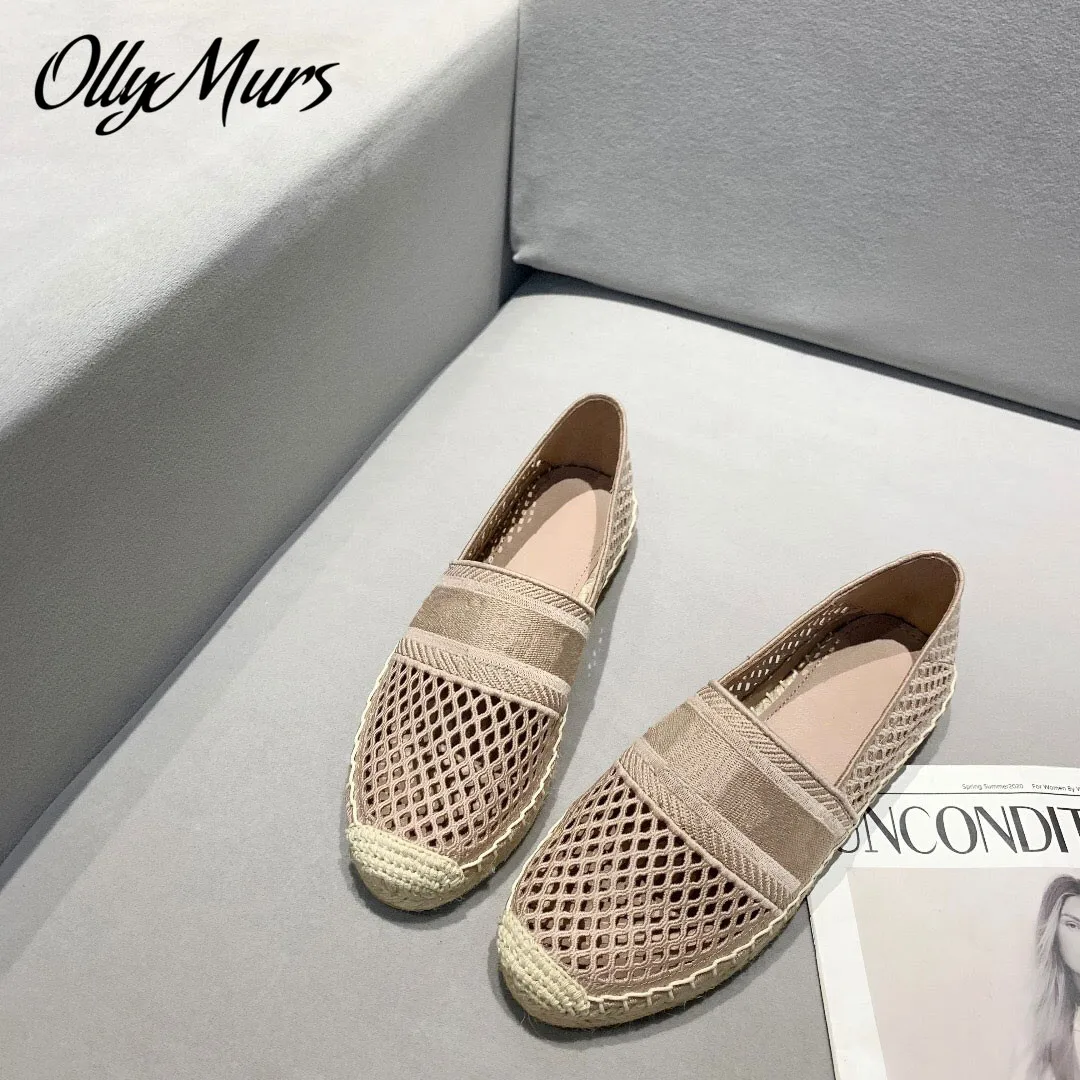 

Ollymurs New Spring Summer Breathable Mesh Slip On Espadrilles Flats Round Toe Confortable Loafer Casusl Shoes Women