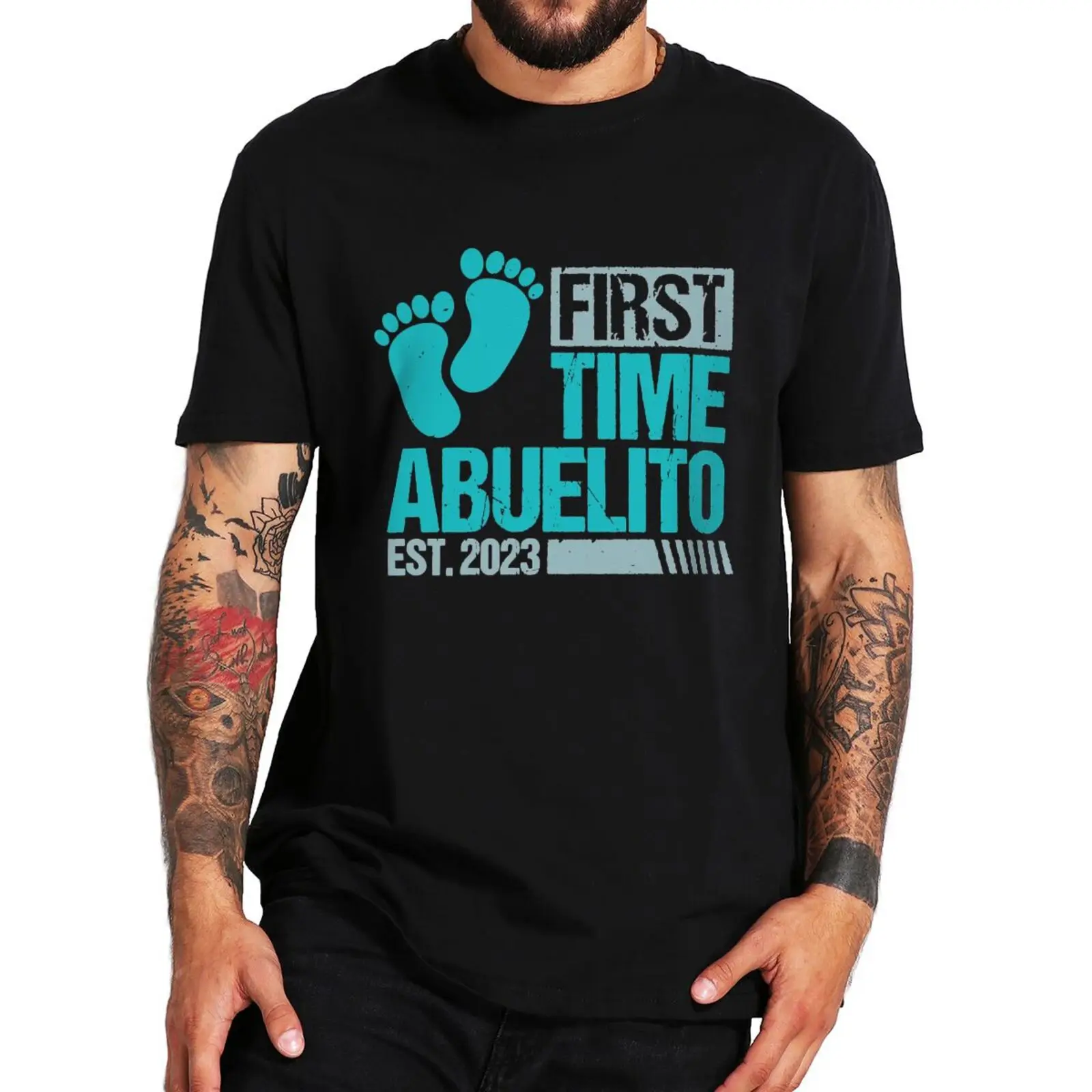 

First Time Abuelito 2023 T Shirt Vintage Grandpa Dad Gift Short Sleeve 100% Cotton Unisex Casual Soft T-shirt EU Size