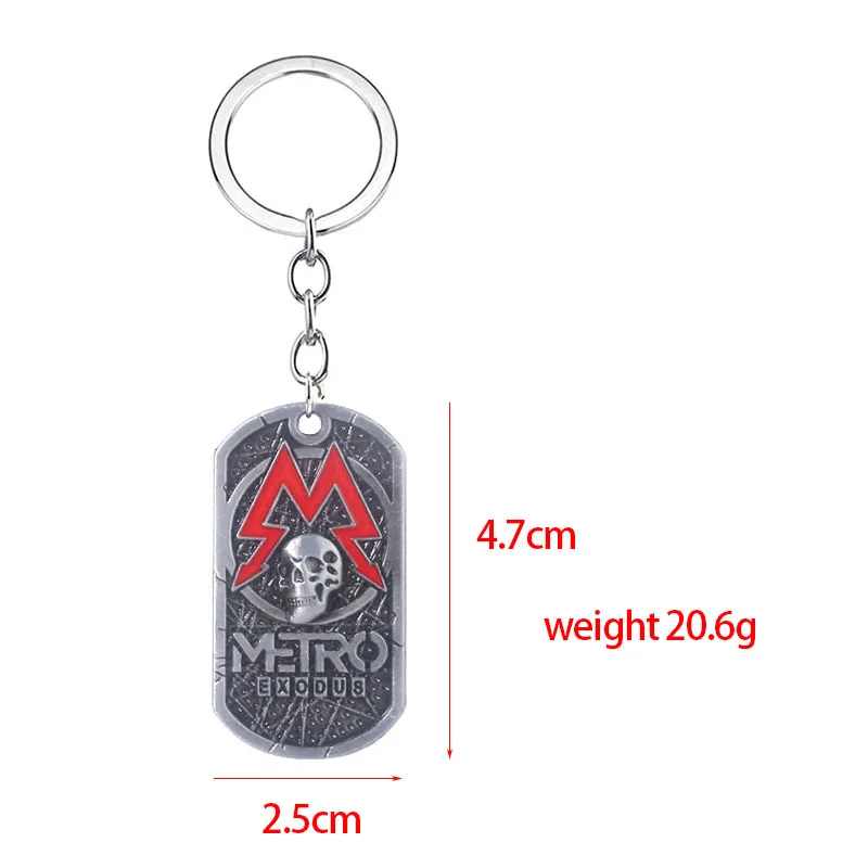 Game Metro Exodus 2033 Keychain Retro Dog Tag Skull Pendants Keychain Choker Women Men Charm Jewelry Gifts images - 6