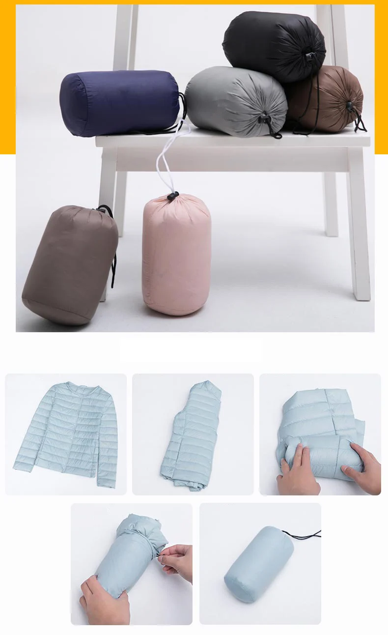 Woman Ultra Light Down Jacket Portable Parka Matt Fabric Casual 90% Duck Down Coat Warm Parka Lightweight Jacket High Quality