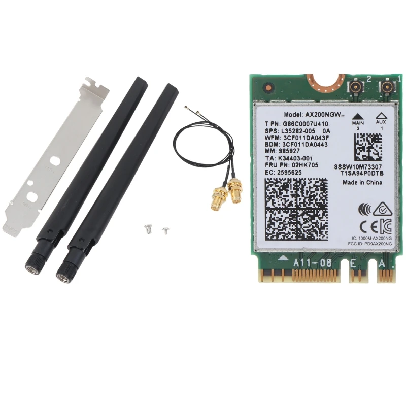 

AX200NGW WiFi 6 PCIe Card Bluetooth-compatible 5.1 PCIe Adapter Dual Band 3000Mbps 6G 160MHz PCIe WIFI Wlan Card Ax200