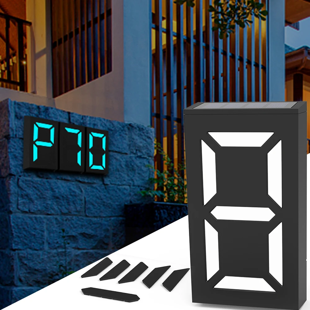 

Exterior House Numbers Led Solar Plate Lamp Outdoor House Number Apartments Garden Door Sign Solar Rechargeable Lights
