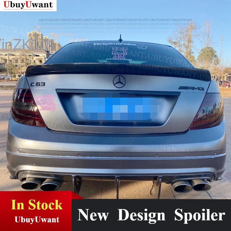 

Задний спойлер для багажника из углеродного волокна, крыло для Mercedes Benz C Class W204 C180 C250 C300 C63 AMG Sedan 2008-2014, задний спойлер