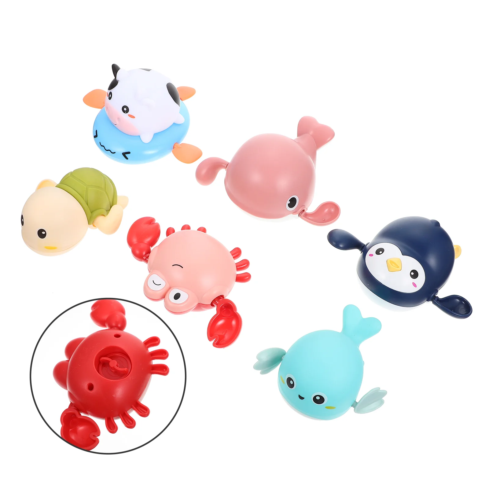 

6Pcs Baby Bathing Lovely Wind-up Infant Bathing Plaything Wind Bath
