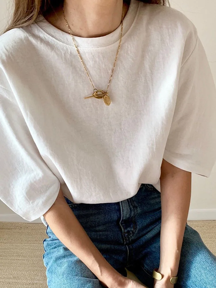 Женская футболка с коротким рукавом розовая или белая эластичная свободная