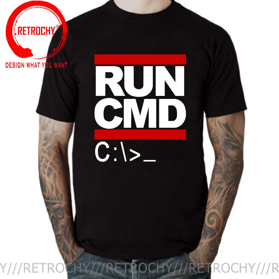 

Футболки Geek Nerd RUN CMD с компьютерным программатором, забавный подарок на день рождения для мужчины, парня, мужа, летняя хлопковая футболка с коротким рукавом