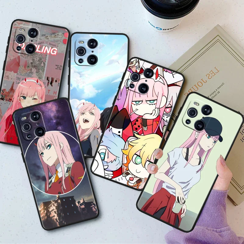 

Darling in the FranXX Phone Case For OPPO Find X5 X3 X2 K10 F21S F21 F9 F7 F5 Neo Pro Lite Black Silicone Soft Cover