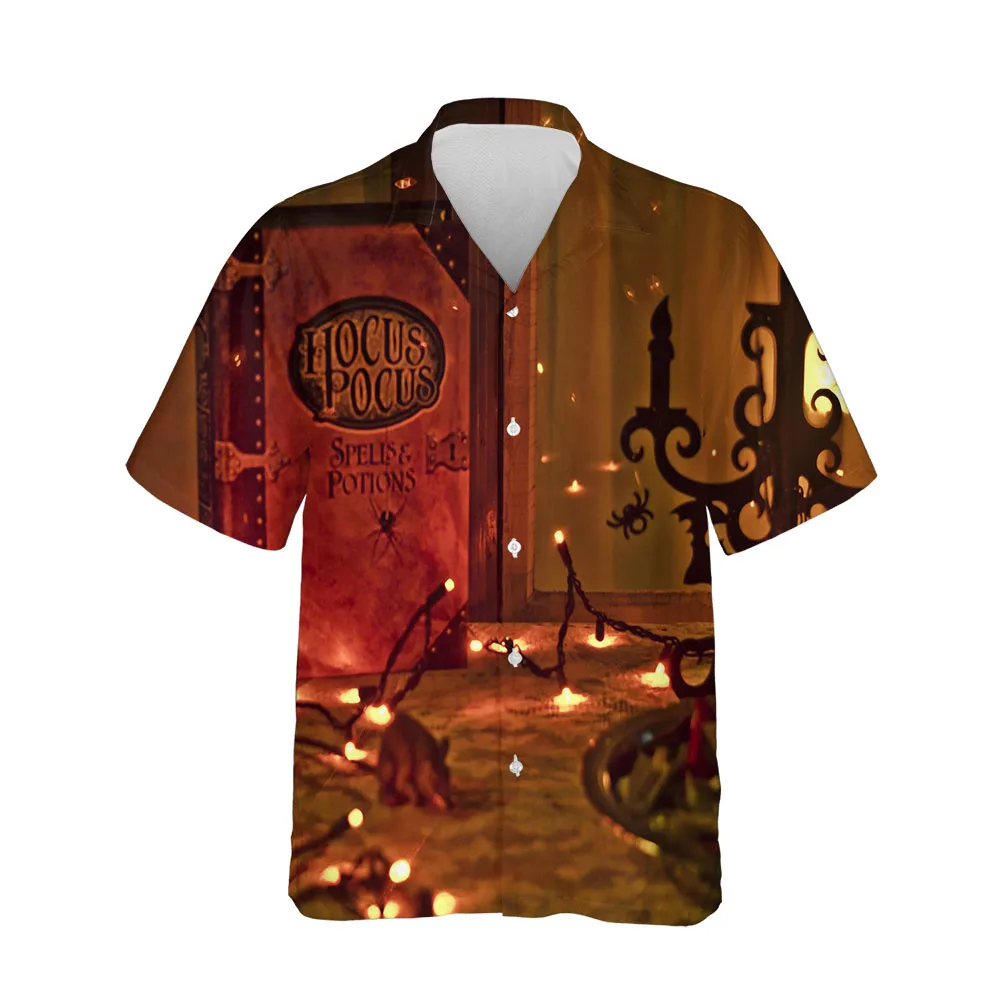 Jumeast 3D Halloween Festival Clothing Blouses Summer Fashion Mens Hawaiian Shirt Short Sleeve Streetwear Comfortable Men Shirt
