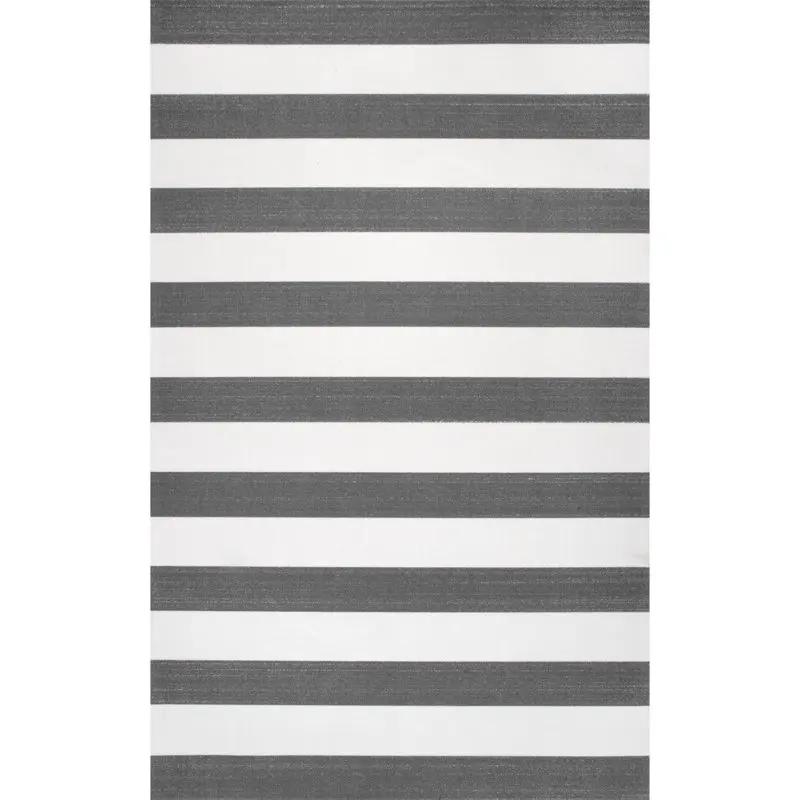 

Beautiful 5' x 8' Grey Striped Christa Indoor and Outdoor Area Rug for Home Decoration