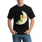 Футболка с рисунком Маленького принца на Луне, новая мужская летняя футболка, графическая футболка из 100 хлопка