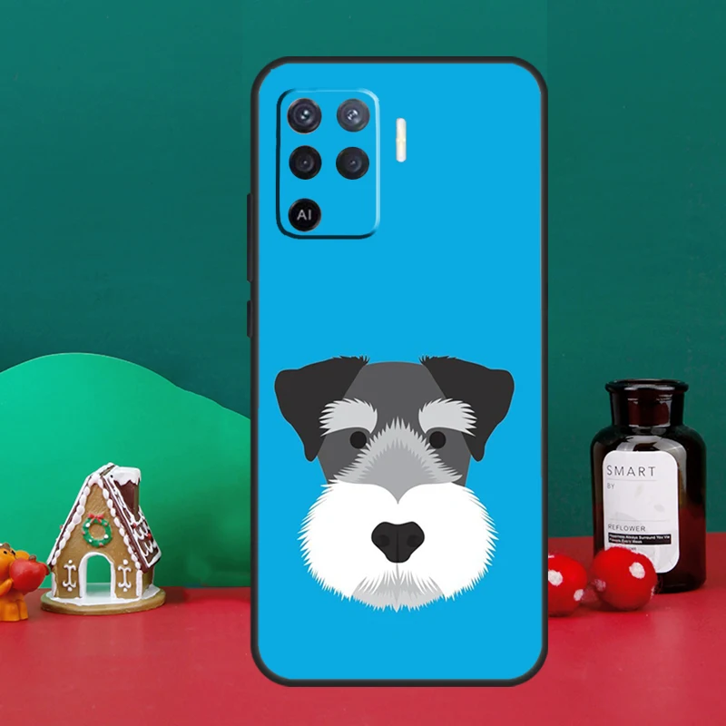 Мультяшная собака шнауцера для OPPO A96 A76 A16 A17 A57 A77 A15 A52 A72 A5 A9 A53 A91 A79 A58 A78 A98 A94 A74 A54