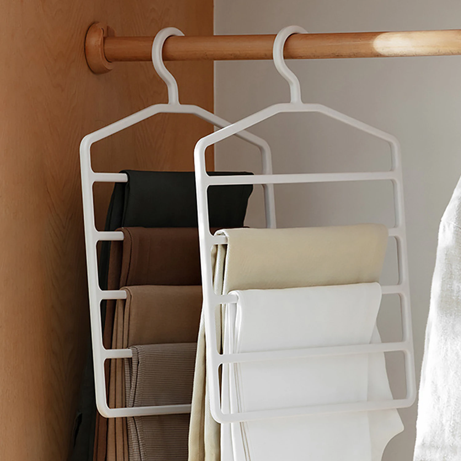 

5-уровневая вешалка для брюк, вешалки для брюк, держатели, органайзер для одежды в шкафу, многоуровневый домашний шкаф, вешалка для хранения ...