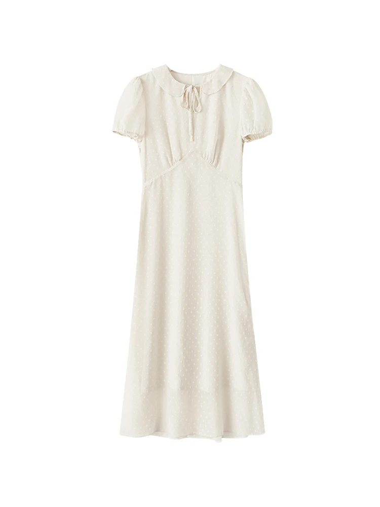 Новое китайское летнее платье с короткими рукавами и застежкой на талии женское