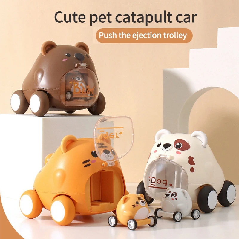 

Baby Car Toys Montessori Infant Interactive Model Toys Kids Racing Cars Cute Catapult Car Childrens Birthday Gift for 1-6Years