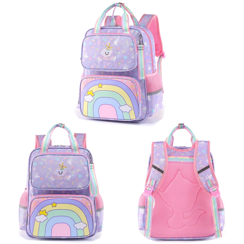 Children's Backpack for Girls School Bags Fashion Unicorn Rainbow School Backpack 1 Grade Princess Cartoon Kids Bookbag Mochilas