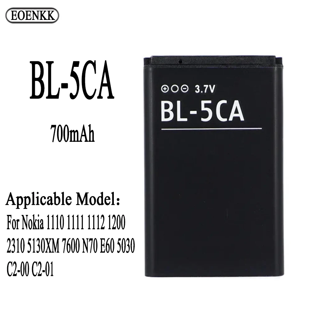 Enlarge BL-5CA BL5CA Battery For Nokia 1110 1111 1112 1200 2310 5130XM 7600 N70 E60 5030 C2-00 C2-01 Original Capacity Phone Batteries B