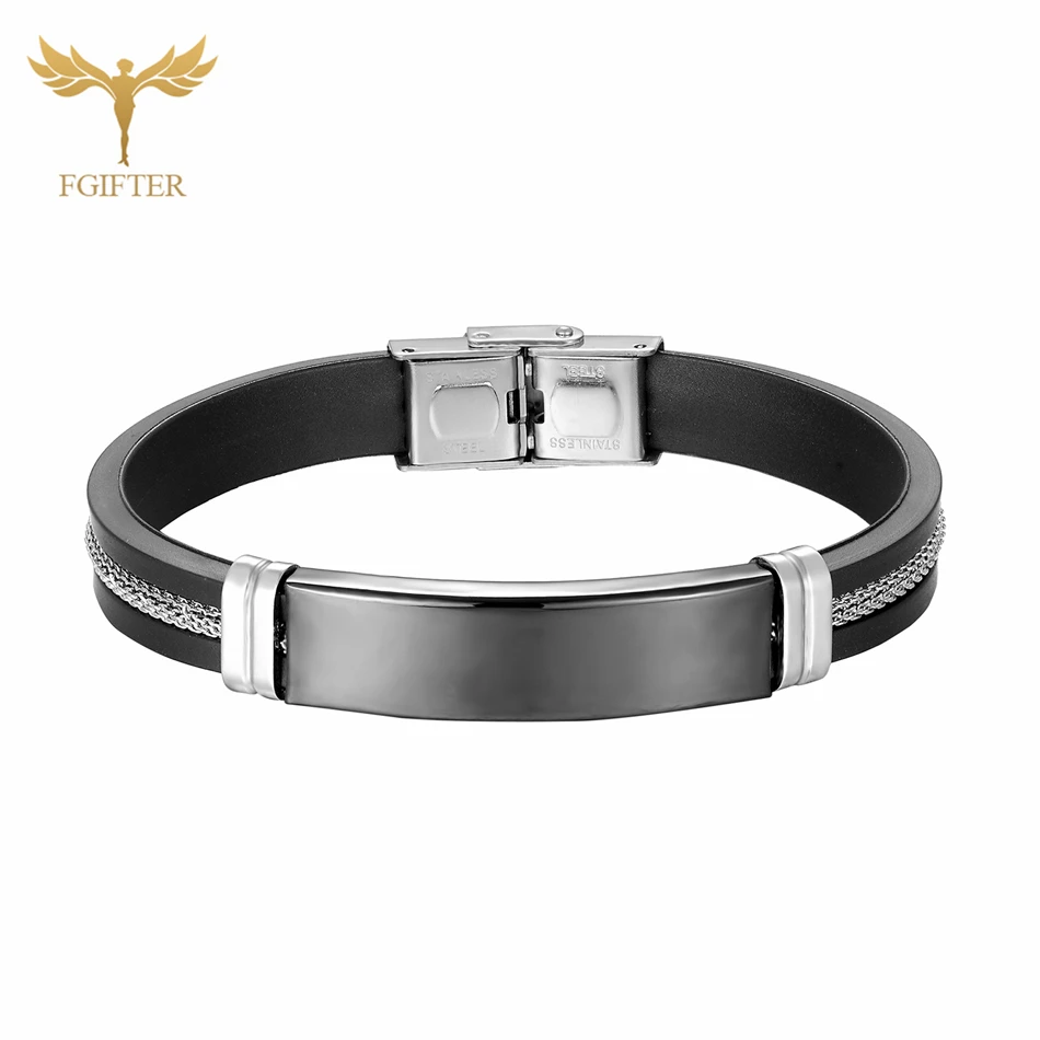 Силиконовые браслеты из нержавеющей стали высокого качества для мужчин и женщин