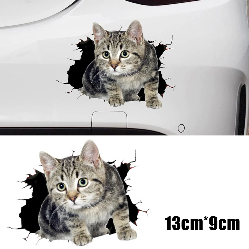 

Прочная авто наклейка с 3D рисунком кота для оконного бампера, милый кузов автомобиля, Стайлинг, устойчивый к царапинам декор для мотоциклов, автомобилей, ноутбуков